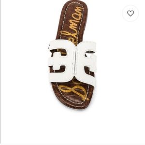 Sam Edelman Bay Slide. White leather.